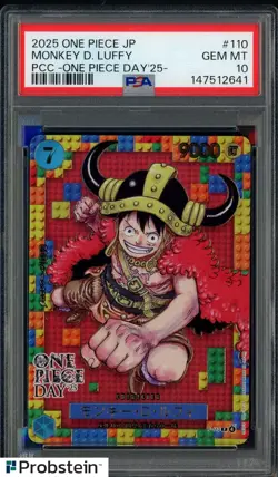 2025 One Piece JP PCC One Piece Day '25 #110 Monkey D. Luffy PSA 10 GEM MINT - Image 1