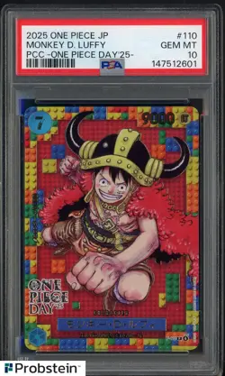 2025 One Piece JP PCC One Piece Day '25 #110 Monkey D. Luffy PSA 10 GEM MINT - Image 1