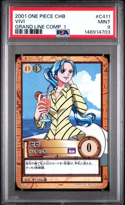 2001 ONE PIECE CARDDASS HYPER BATTLE GRAND LINE COMPILATION 1 #C411 VIVI PSA 9 - Image 1