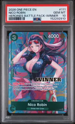 2026 ONE PIECE HEROINES BATTLE PACK WINNER #111 NICO ROBIN PSA 10 - Image 1