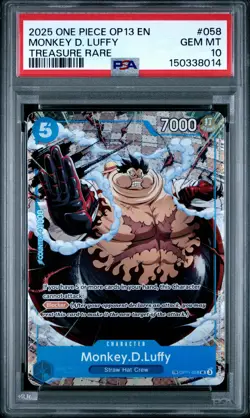 2025 ONE PIECE OP13-CARRYING ON HIS WILL TREASURE RARE MONKEY D. LUFFY PSA 10 - Image 1