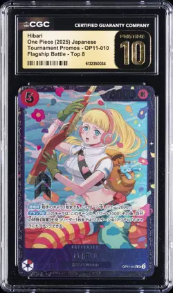 2025 ONE PIECE JAPANESE FLAGSHIP BATTLE TOP 8 PROMO HIBARI CGC 10 PRISTINE - Image 1