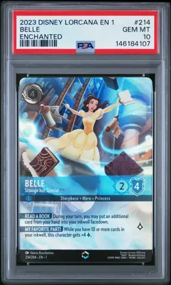 2023 DISNEY LORCANA THE FIRST CHAPTER ENCHANTED BELLE STRANGE BUT SPECIAL PSA 10 - Image 1