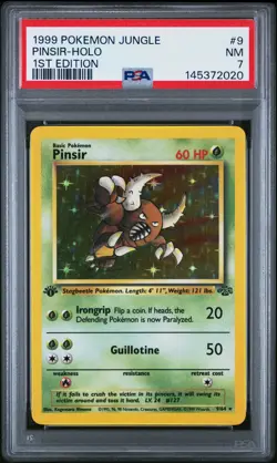 1999 POKEMON JUNGLE 1ST EDITION #9 PINSIR-HOLO PSA 7 - Image 1