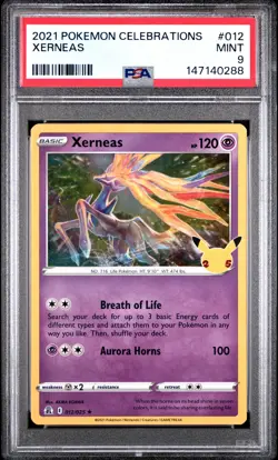 2021 POKEMON CELEBRATIONS #012 XERNEAS PSA 9 - Image 1