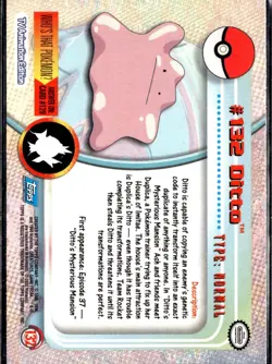 2000 Topps Pokemon TV Animation Edition Series 3 Non Holo #132 Ditto - Image 2