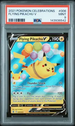 2021 POKEMON CELEBRATIONS #006 FLYING PIKACHU V PSA 9 - Image 1