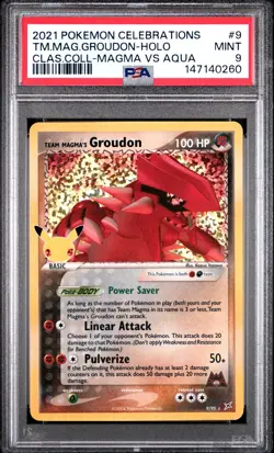 2021 POKEMON CELEBRATIONS CLASSIC COLLECTION TEAM MAGMA'S GROUDON-HOLO PSA 9 - Image 1