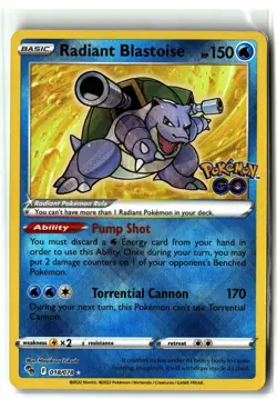 Radiant Blastoise ⭐ 018/078 Holo Radiant Rare Pokemon GO 2022 Pokemon NM - Image 1