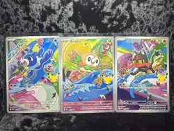 Pokemon First Partner Illustration Collections Rowlet 43 Litten 44 Popplio 45 - Image 1