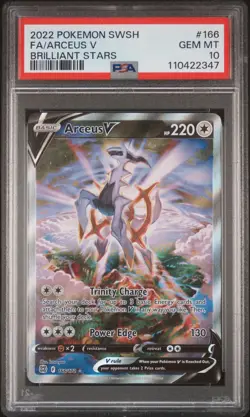 PSA 10 Arceus V 166/172 Pokemon Sword & Shield Brilliant Stars Full Art English - Image 1