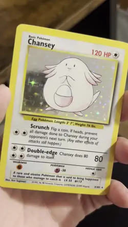 Pokemon Chansey 003/102 Base Set Holo Vintage NM WOTC - Image 2