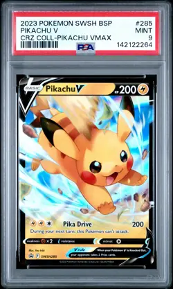 2023 POKEMON SWSH BLACK STAR PROMO #285 PIKACHU V PSA 9 - Image 1