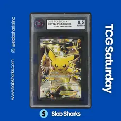 2016 POKEMON XY PROMO RED & BLUE COLLECTION #XY124 PIKACHU EX FULL ART KSA 8.5 - Image 1