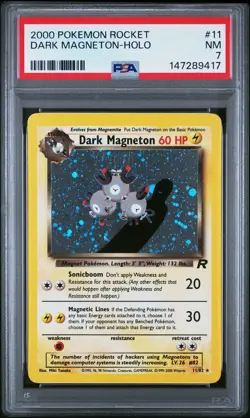2000 POKEMON ROCKET #11 DARK MAGNETON-HOLO PSA 7 - Image 1