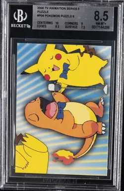 2000 POKEMON TV ANIMATION SERIES 3 PUZZLE #P06 POKEMON PUZZLE 6 BGS 8.5 - Image 1