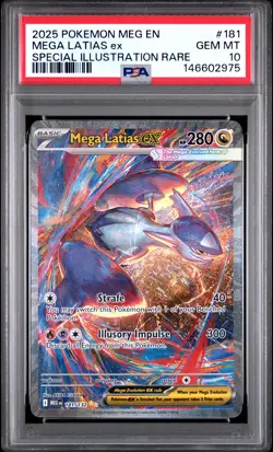 2025 POKEMON MEGA EVOLUTION SPECIAL ILLUSTRATION RARE #181 MEGA LATIAS EX PSA 10 - Image 1