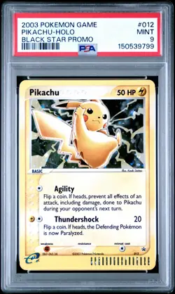 2003 POKEMON BLACK STAR PROMO #012 PIKACHU-HOLO PSA 9 - Image 1