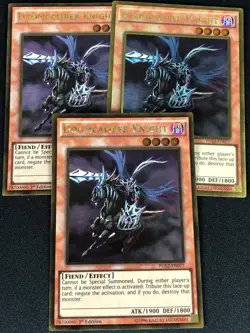 YUGIOH DOOMCALIBUR KNIGHT PGL2-EN077 1ST GOLD X3 (NM) - Image 1
