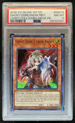 2018 Yu-Gi-Oh Legendary Kaiba 1st Ghost Ogre & Snow Rabbit #LCKC-EN078 PSA 8 - Image 1
