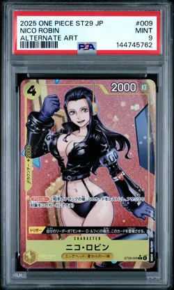 2025 ONE PIECE JAPANESE STARTER DECK ST29-EGGHEAD ALTERNATE ART NICO ROBIN PSA 9 - Image 1