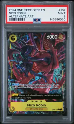 2024 ONE PIECE OP09-EMPERORS IN THE NEW WORLD ALTERNATE ART NICO ROBIN PSA 9 - Image 1