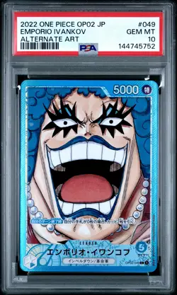 2022 ONE PIECE JAPANESE OP02-PARAMOUNT WAR ALTERNATE ART EMPORIO IVANKOV PSA 10 - Image 1