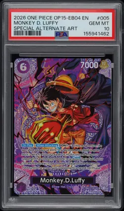 2026 ONE PIECE ADVENTURE ON KAMI'S ISLAND SPECIAL ALT ART MONKEY D. LUFFY PSA 10 - Image 1