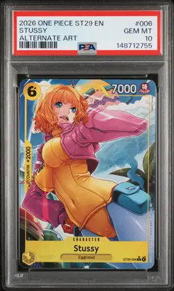 2026 ONE PIECE STARTER DECK ST29-EGGHEAD ALTERNATE ART #006 STUSSY PSA 10 - Image 1