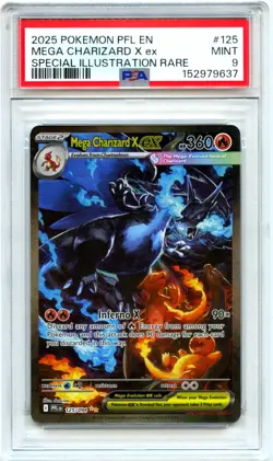 MEGA CHARIZARD X EX 2025 POKEMON PHANTASMAL FLAMES #125/094 PSA 9 MINT - Image 1