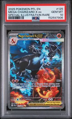 Mega Charizard X ex 125/094 (PSA 10) - Phantasmal Flames - Pokemon - GEM MINT - Image 3