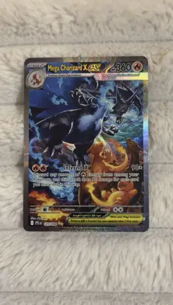 Mega Charizard x EX 125/094 Me02: Phantasmal Flames Holo Mint Condition Pokemon - Image 2
