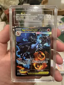 Mega Charizard x EX 125/094 Me02: Phantasmal Flames SIR TAG 10 Gem Mint Pokemon - Image 1