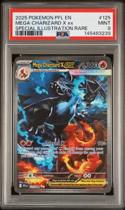 Pokemon 2025 Mega Charizard X ex 125/094 SIR Phantasmal Flames PSA 9 MINT - Image 3