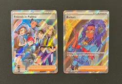 Friends In Paldea & Raifort - Pokemon - 2 Card Lot (Full Art Ultra Rare Holo) - Image 1
