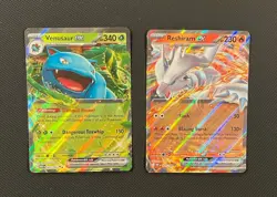 Venusaur & Reshiram - Pokemon TCG - 2 Card Lot (Double Rare EX Holo) - Image 1