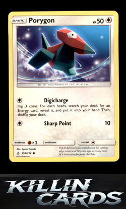 Porygon (154) 154/214 Pokemon Common SM - Unbroken Bonds Card NM - Image 1
