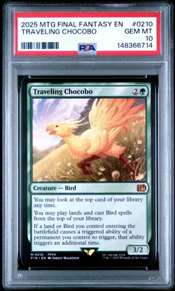 2025 MAGIC THE GATHERING FINAL FANTASY #0210 TRAVELING CHOCOBO PSA 10 - Image 1