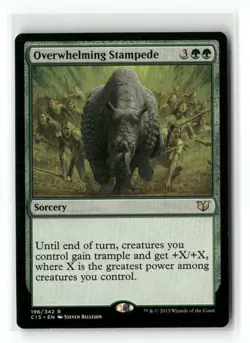 Overwhelming Stampede 196 Rare Commander 2015 Magic: The Gathering Near Mint - Image 1
