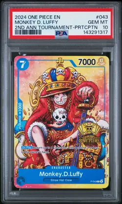 2024 ONE PIECE PROMOS 2ND ANV TOURNAMENT-PARTICIPATION MONKEY D. LUFFY PSA 10 - Image 1