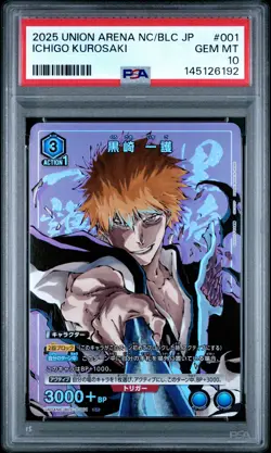 2025 UNION ARENA JAPANESE UA04NC/BLC #001 ICHIGO KUROSAKI PSA 10 - Image 1