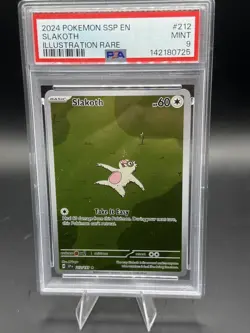Pokemon Slakoth 212/191 Surging Sparks Illustration Rare Trading Card TCG PSA 9 - Image 1