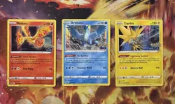 Pokemon TCG Moltres & Zapdos & Articuno Holos Pokemon Go Cards - Image 1