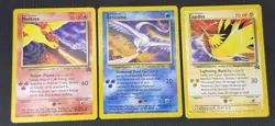 Pokemon TCG Moltres Zapdos Articuno Black Star Promo Cards Aoki Error Near Mint - Image 1