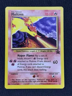 Pokemon TCG Moltres Zapdos Articuno Black Star Promo Cards Aoki Error Near Mint - Image 2
