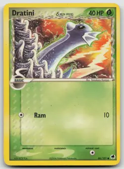 Dratini (Delta Species) 46/101 Dragon Frontiers Common Pokemon TCG Card - Image 1