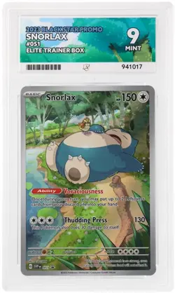 Snorlax SVP 051 Black Star Promo Pokemon Card ACE 9 Mint Graded Slab - Image 1