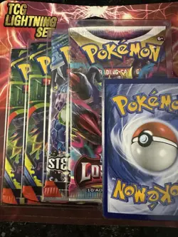 Pokemon TCG Lightning Set 4 Packs + 1 Bonus Card! Brand New/Sealed! - Image 1