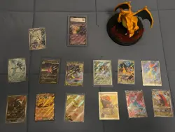 Pokemon 14 cards and one charizard figure - Image 1