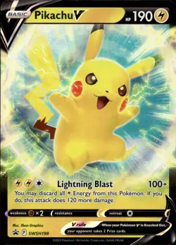 Pikachu V Holofoil Promo SWSH: Sword & Shield Promo Cards SWSH198 NM - Image 1